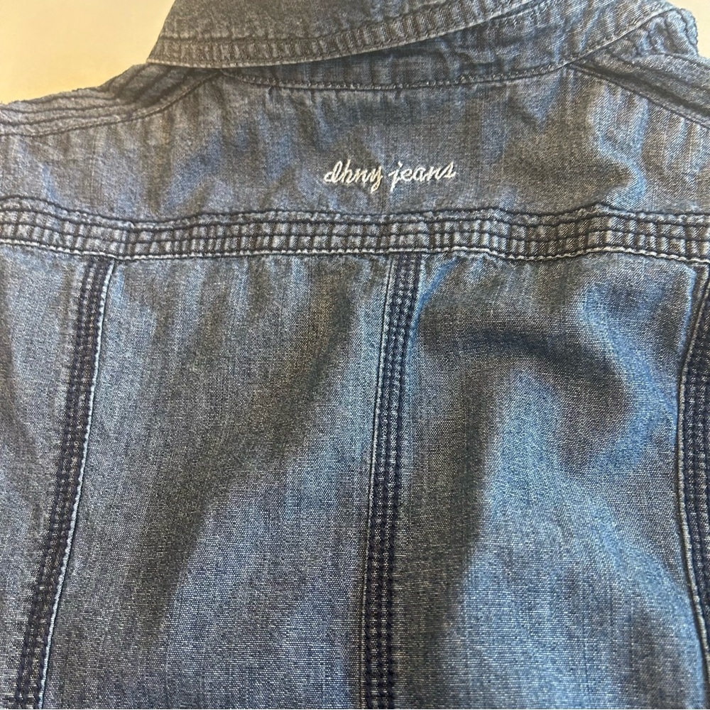 DKNY  Belted Denim Blue Romper, Size 28 - Picture 14 of 15